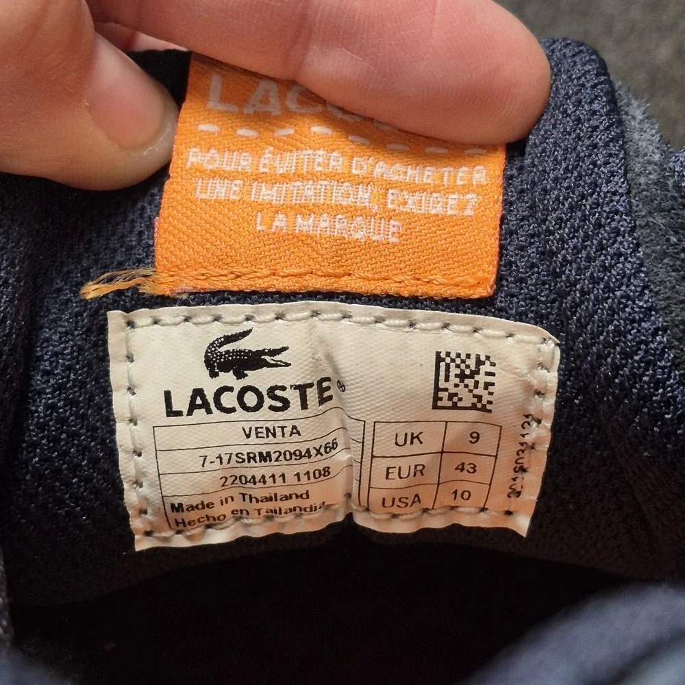 Lacoste Venta Sneakers 7-17SRM2094X66 Suede Running Shoe Logo EUC Men's 10‎